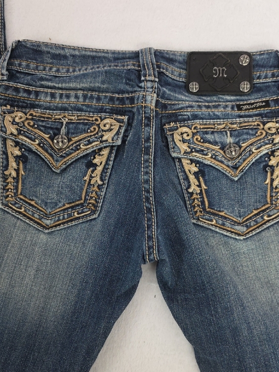 Miss Me Denim - Miss Me Blue Denim Embroidered Bling Bootcut Jeans SIze 26